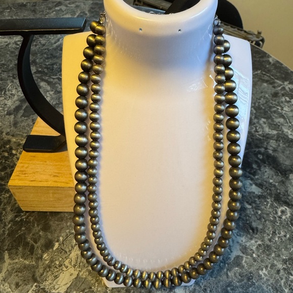 Jewelry - Double Strand Beaded Necklace - Gunmetal